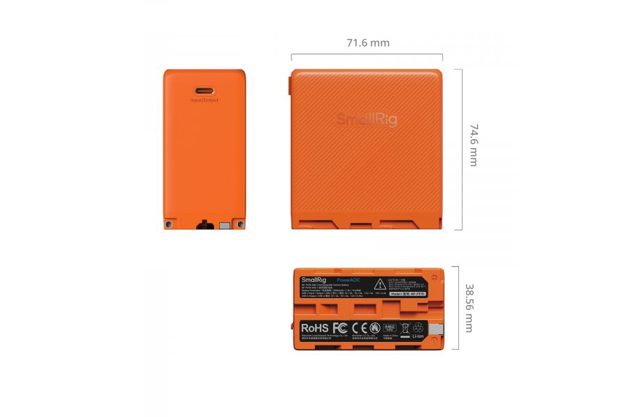 Аккумулятор SmallRig 4576 NP-F970 USB-C Orange