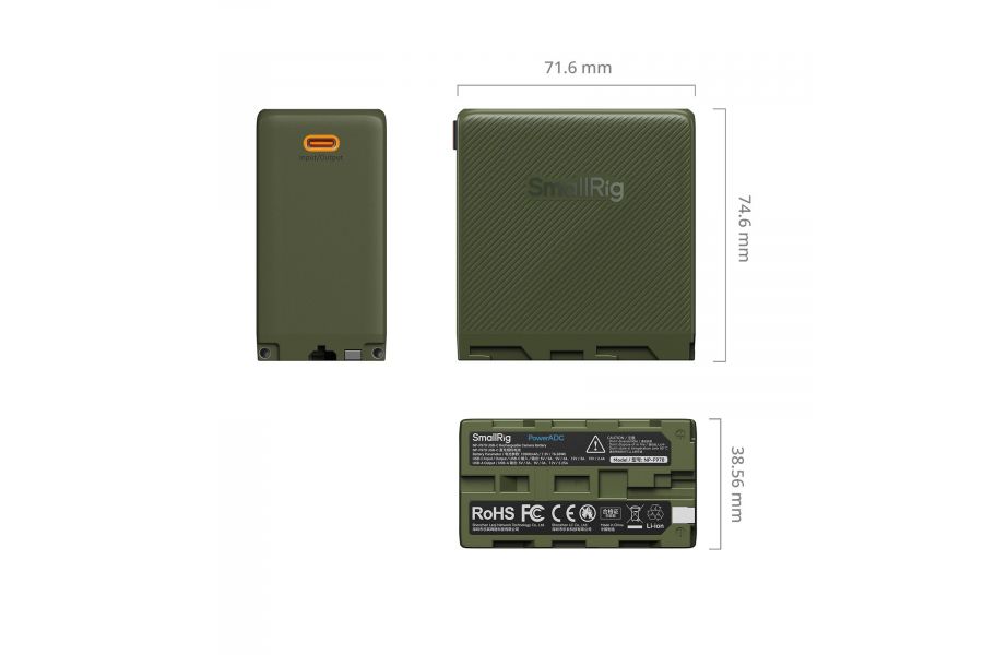 Аккумулятор SmallRig 4577 NP-F970 USB-C Зеленый