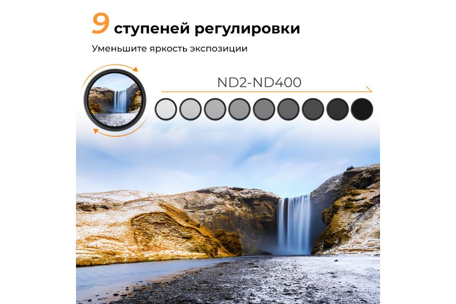 Светофильтр K&F Concept Basic Series ND2-ND400 58mm