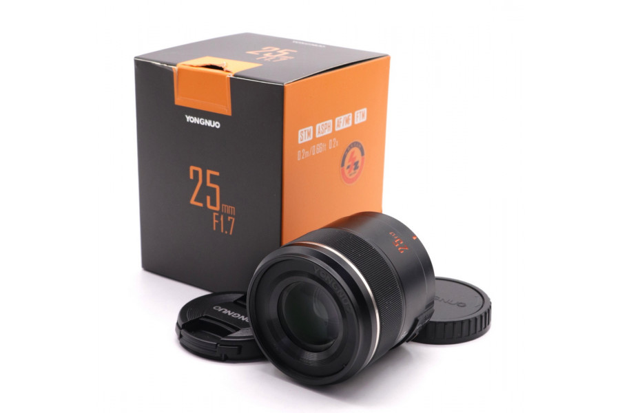 Объектив YongNuo 25mm f/1.7 для Micro 4/3 в упаковке