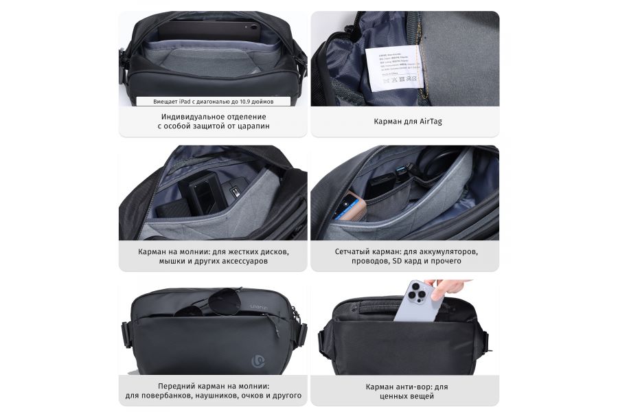 Стильная сумка-слинг Ulanzi B120 для фотографа