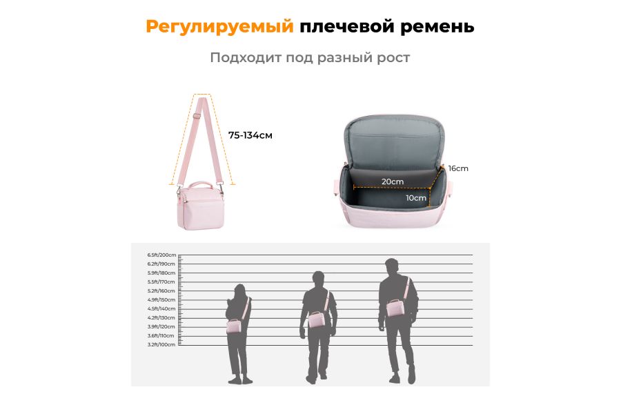 Сумка-слинг K&F Concept 5L KF13.179V2 Розовый