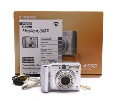 Фотоаппарат Canon PowerShot A550 в упаковке