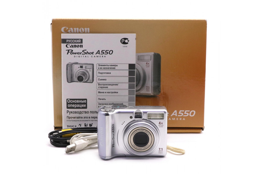 Фотоаппарат Canon PowerShot A550 в упаковке