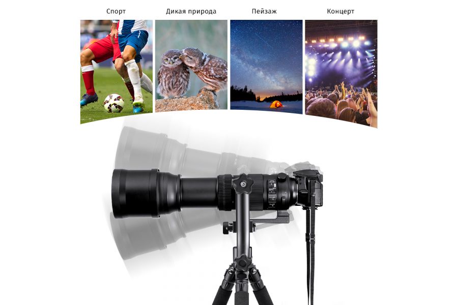 Штативная голова из алюминия K&F Concept KF31.033 с панорамированием на 360 градусов