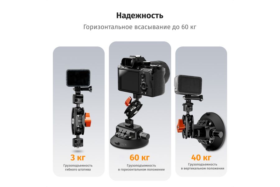 Надежное крепление-присоска K&F Concept KF31.100