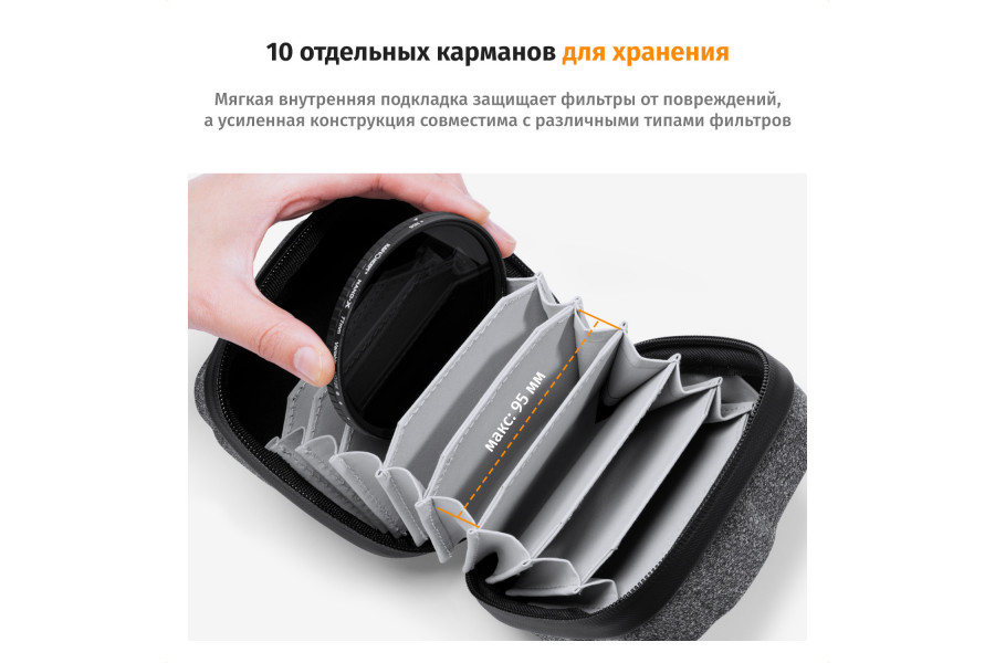 Чехол для фильтров до 95мм K&F Concept KF13.175