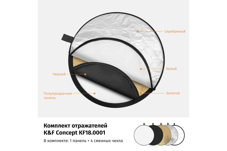 Комплект отражателей K&F Concept KF18.0001 5-в-1