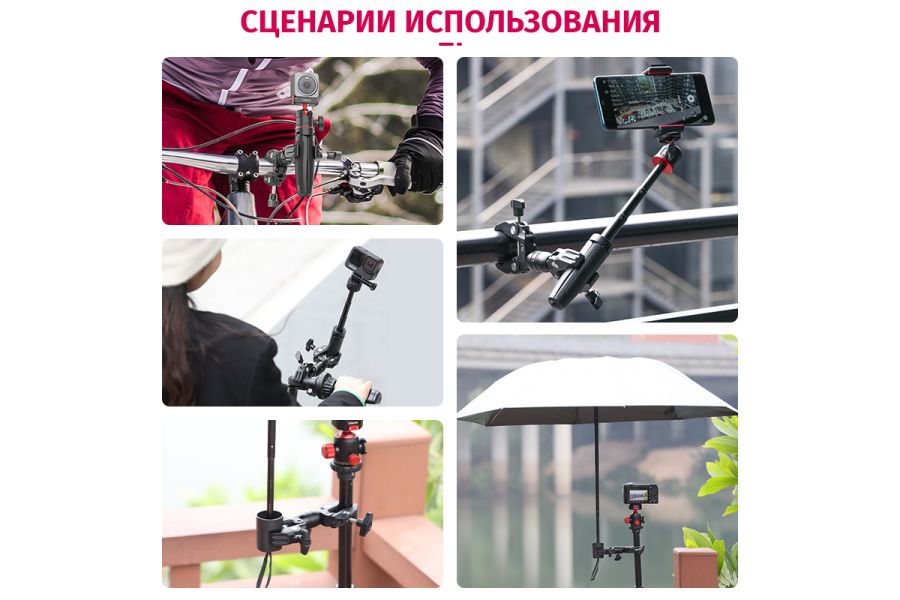 Двойной зажим Ulanzi R096 Нагрузка 1,5 кг, металл