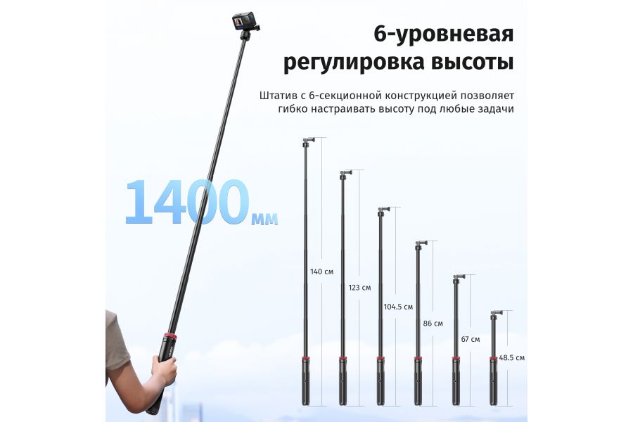 Штатив Ulanzi Go-Quick II выдвижной для экшн-камер