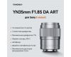 Объектив Yongnuo YN35mm F1.8S DA ART Sony E Серебро
