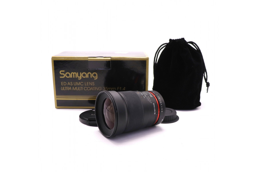 Samyang 35mm f/1.4 AS UMC for Sony A в упаковке