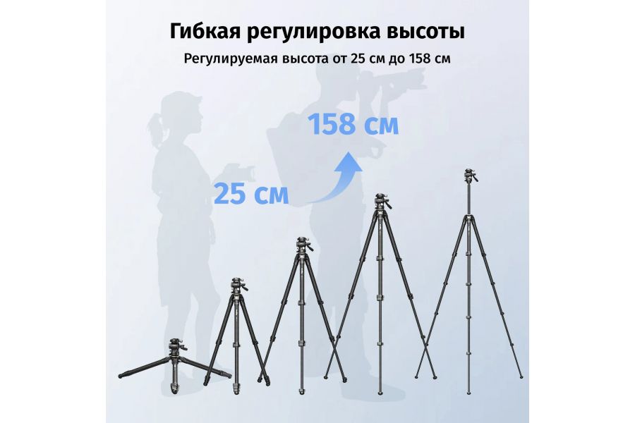 Штатив SmallRig 5028 Карбоновый 158 см Нагрузка 10 кг