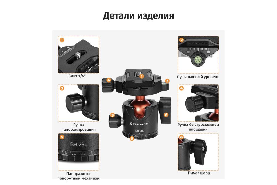 Штативная голова K&F Concept BH-28L KF31.029V3