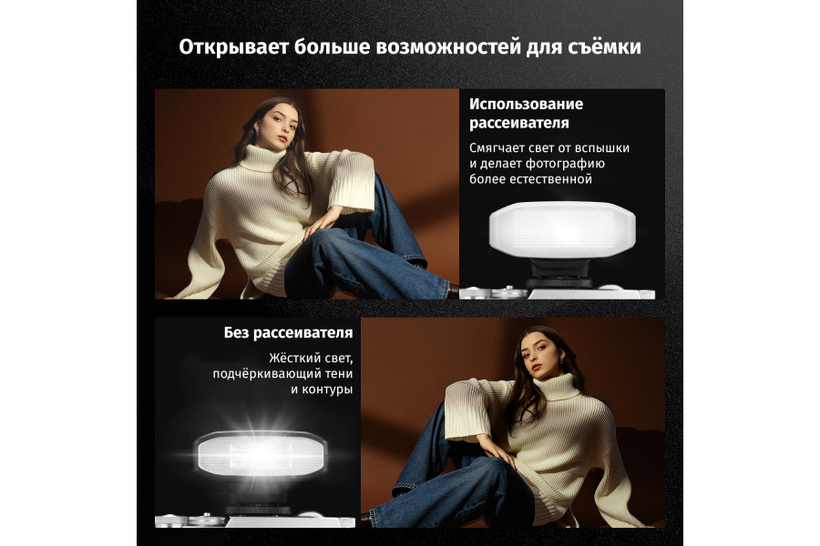 Вспышка накамерная K&F Concept KF-M01 GN12 5600K