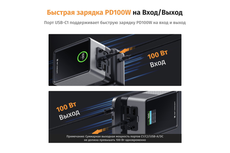 Аккумулятор K&F Concept 99Wh V-Mount USB-C 100 Вт