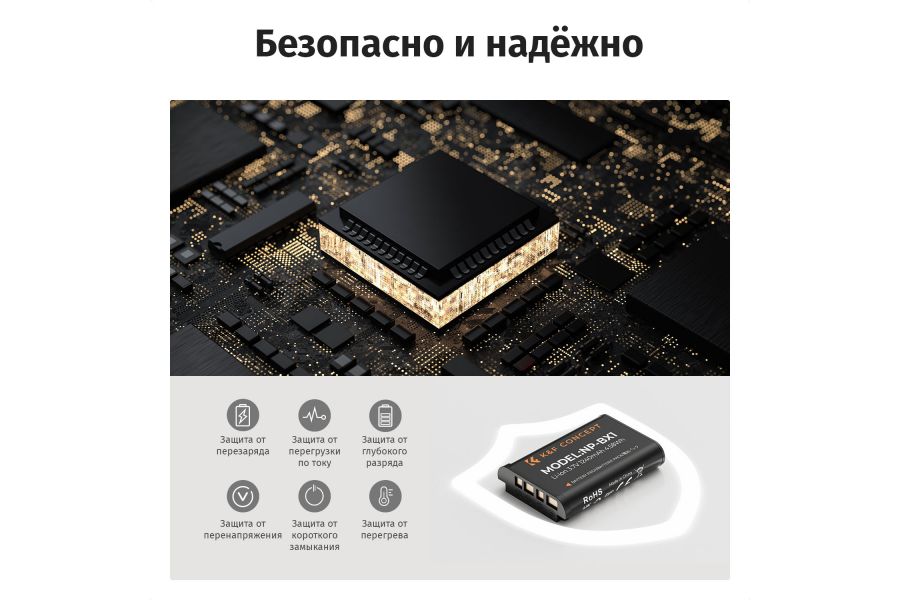 Зарядка и аккумулятор 1240 мАч (2 шт) K&F Concept для Sony NP-BX1