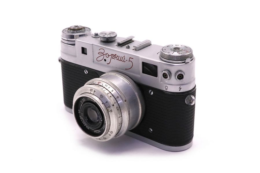 Зоркий 5 красная надпись + Индустар 50 (СССР, 1958)