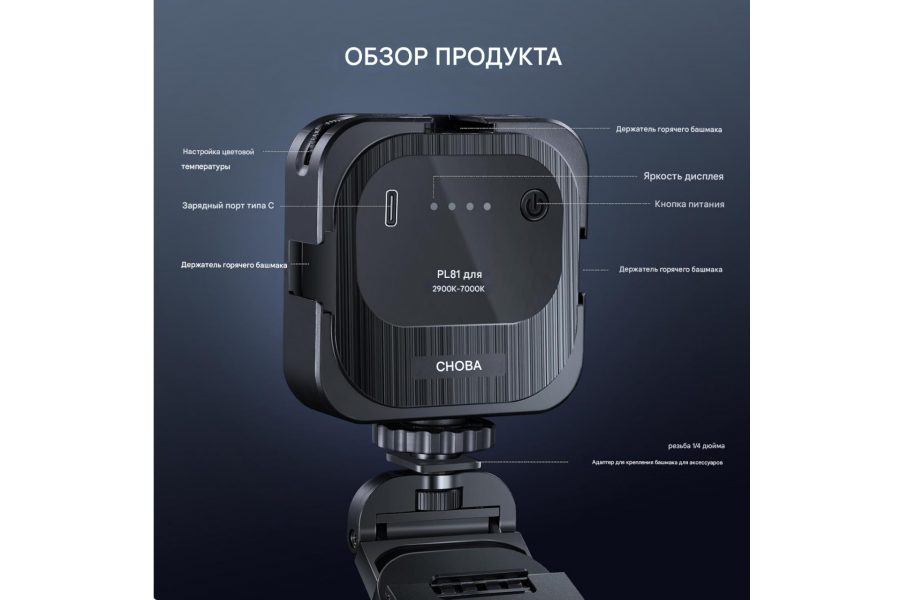 Видеосвет NEEWER PL81 PRO 5Вт, CRI 95+, 2900K-7000K