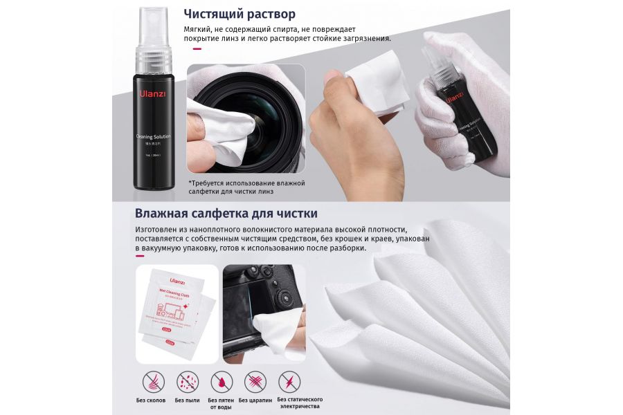 Набор для чистки камеры и объективов Ulanzi CO28