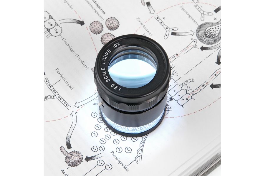 Лупа Veber 7175 измерительная с подсветкой (10х, 28мм)