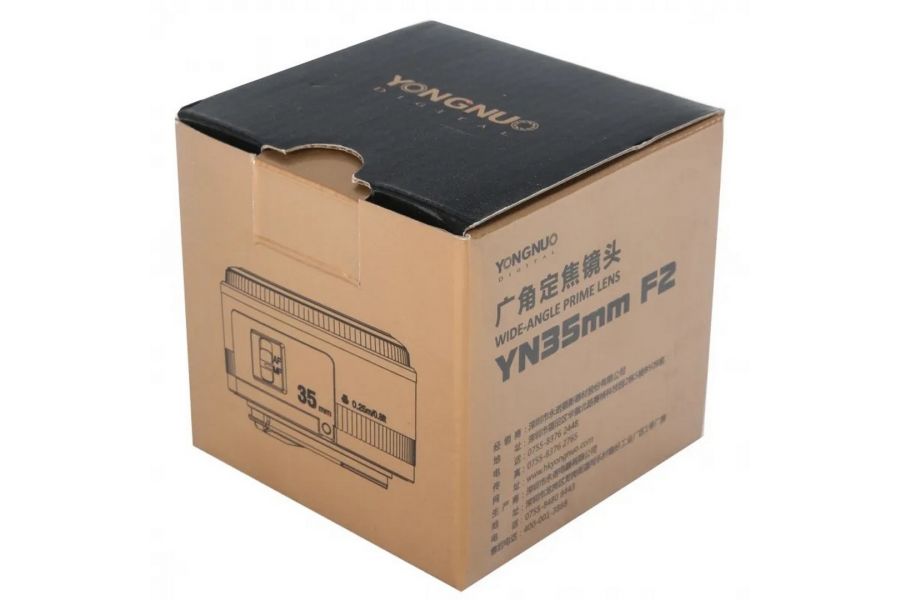 Объектив YongNuo AF 35mm F2 для Canon EF в упаковке