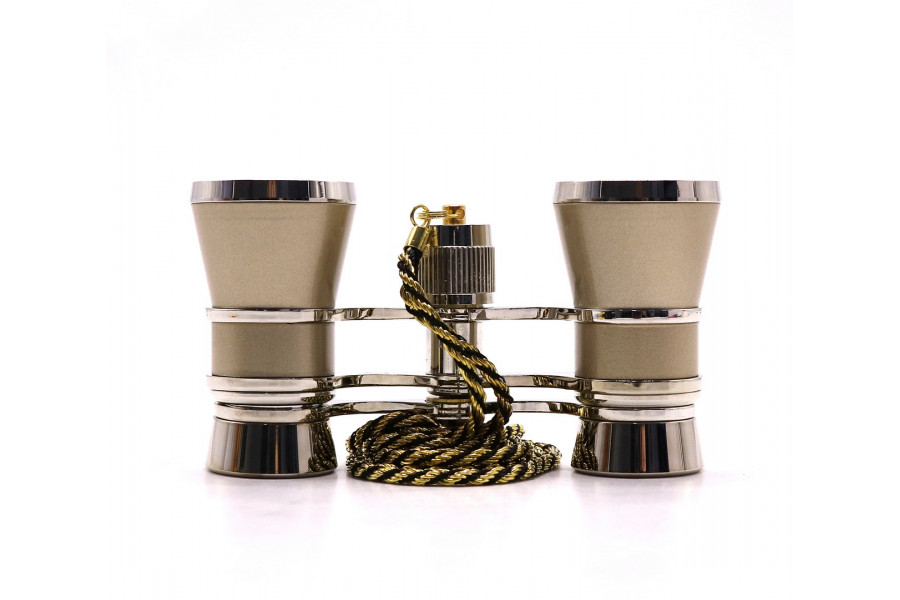 Бинокль театральный 3x25 золотистый в упаковке