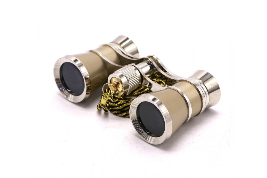 Бинокль театральный 3x25 золотистый в упаковке
