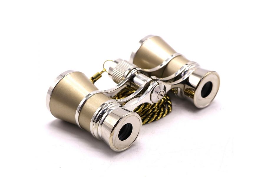 Бинокль театральный 3x25 золотистый в упаковке