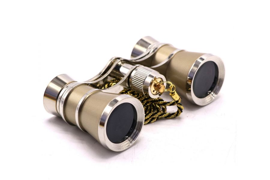 Бинокль театральный 3x25 золотистый в упаковке