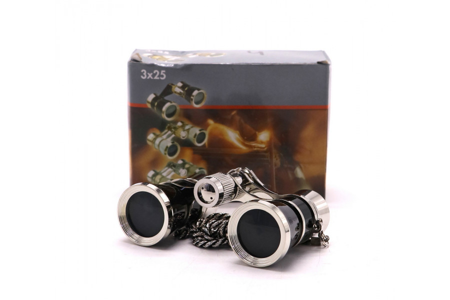 Бинокль театральный 3x25 черный в упаковке