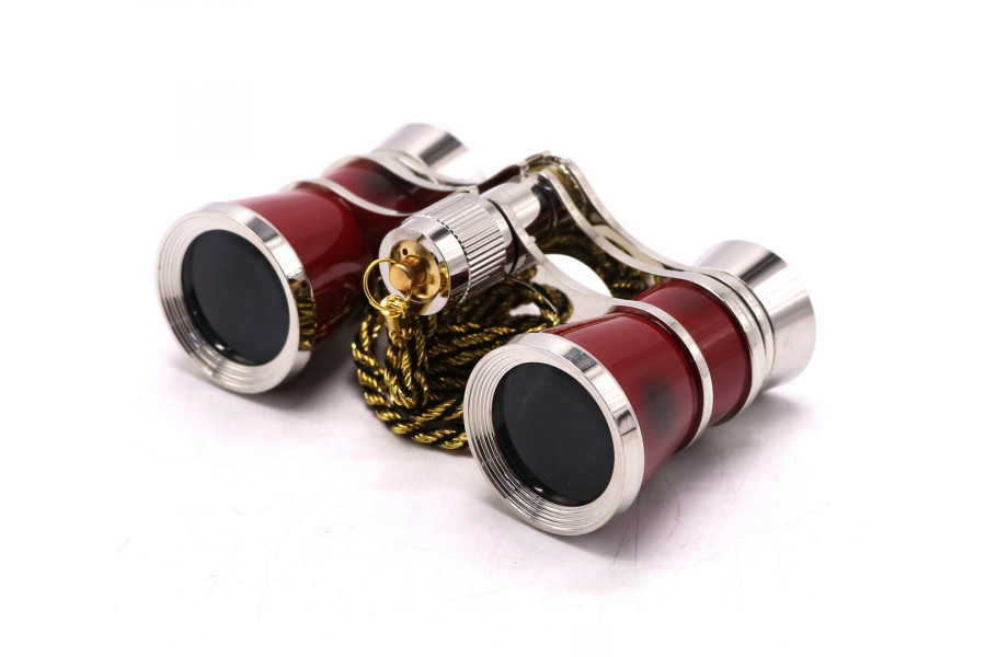Бинокль театральный 3x25 красный в упаковке