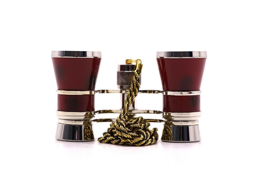 Бинокль театральный 3x25 красный в упаковке