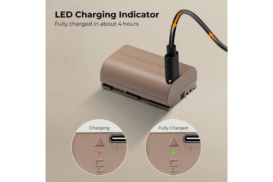 Новый аккумулятор LP-E6NH K&F Concept 2250 mAh (Type-C) KF28.0022