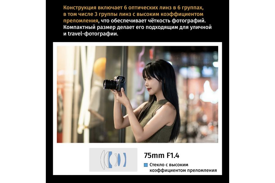 Объектив 7Artisans 75mm F1.4 Full-frame для Sony E
