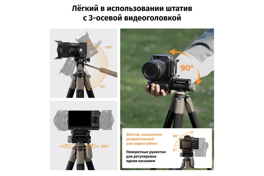 Штатив K&F Concept S255A3 + BV01 KF09.155