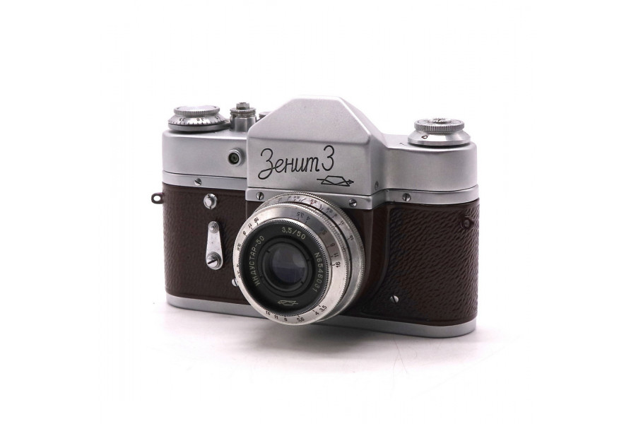 Фотокамера Зенит 3 + Индустар-50 (КМЗ) красный