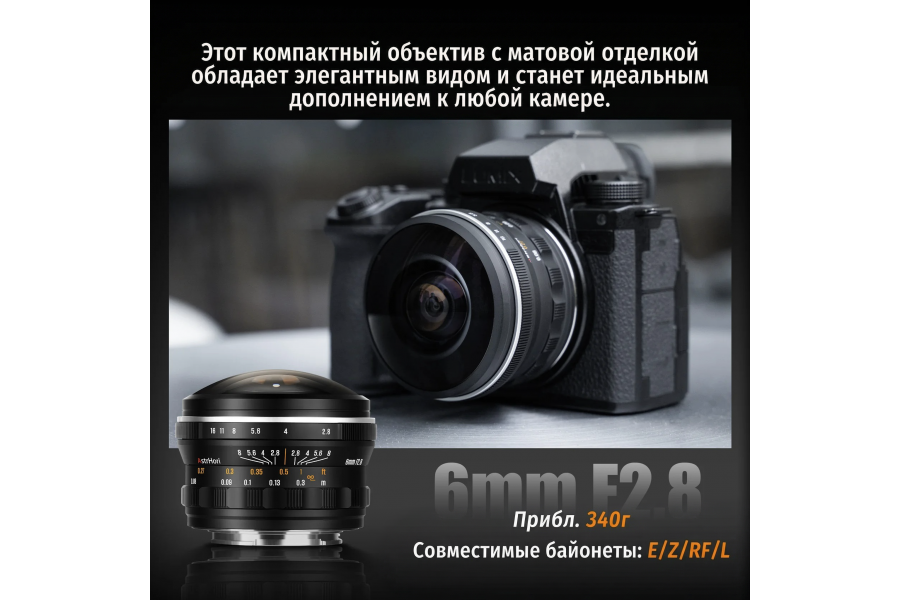 Объектив AstrHori 6mm F2.8 Nikon Z