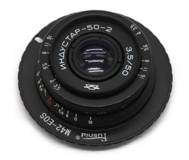 Винтажный Индустар-50-2 f/3.5 50mm + Адаптер Canon EF/EF-S — Резкий боке!