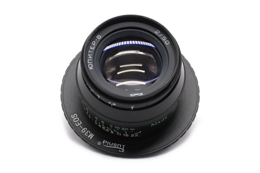 Винтажный Юпитер-8 f/2 50mm чёрный + адаптер Canon EF/EF-S — Ламповый портретник!