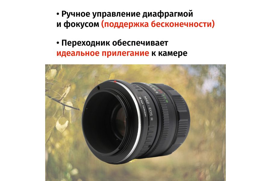 Гелиос-44М-4 58mm f/2 + премиум адаптер K&F Concept для Canon EOS R – Теплый контраст