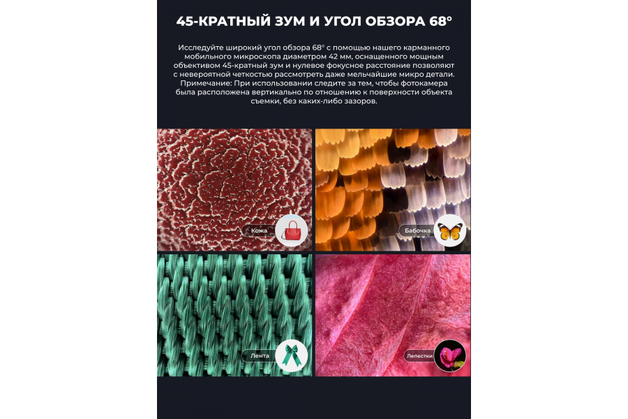 Обьектив NEEWER LS-32 PRO 45x для смартфона с LED подсветкой