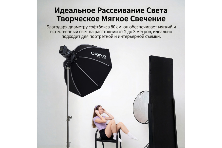 Софтбокс Ulanzi FOLD QS80: компактный и удобный для студии
