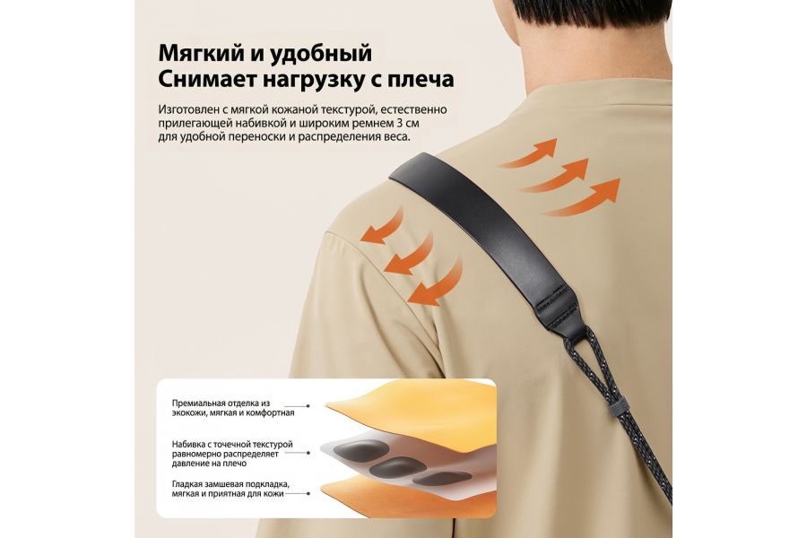 Ремень Ulanzi CSS2 Нагрузка до 60 кг (черный)