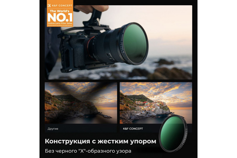 Светофильтр K&F Concept Nano-X ND2-32 (1-5 Stop) 37mm