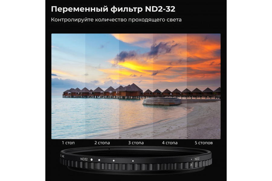 Светофильтр K&F Concept Nano-X ND2-32 (1-5 Stop) 40,5mm