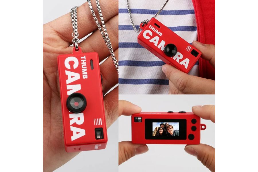 Ретро фотоппарат G6 Thumb camera 1080P HD Красный