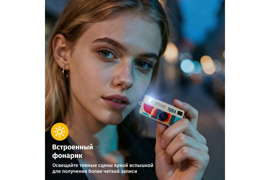 Ретро фотоппарат G6 Thumb camera 1080P HD Желтый