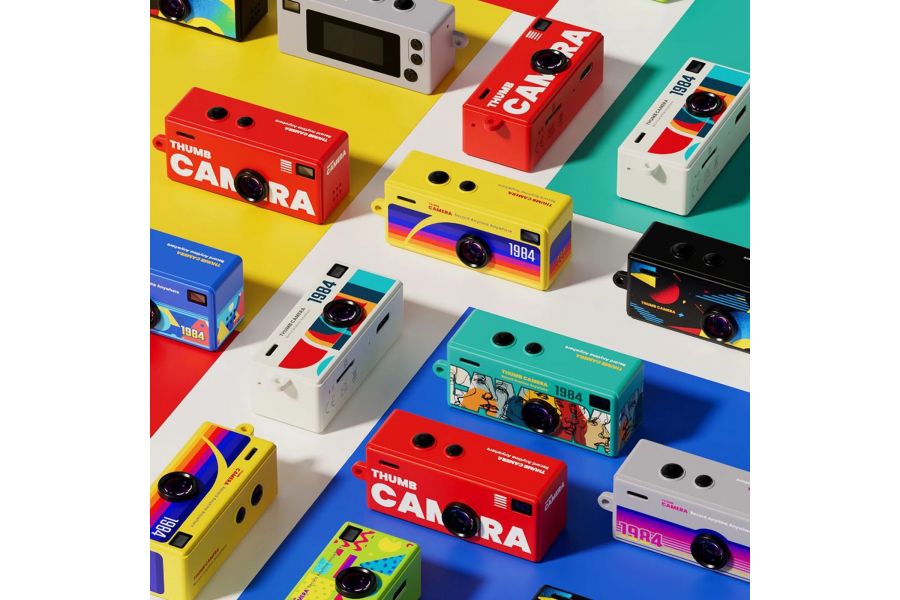 Ретро фотоппарат G6 Thumb camera 1080P HD Желтый