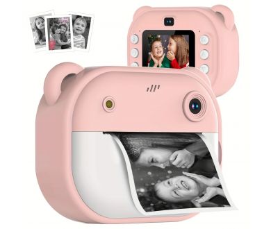 Фотоаппарат мгновенной печати детский розовый